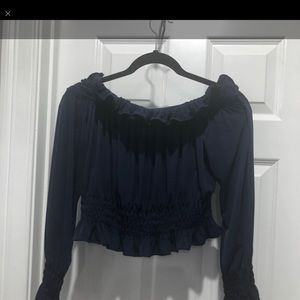 Michael Kors Navy Off shoulder crop
